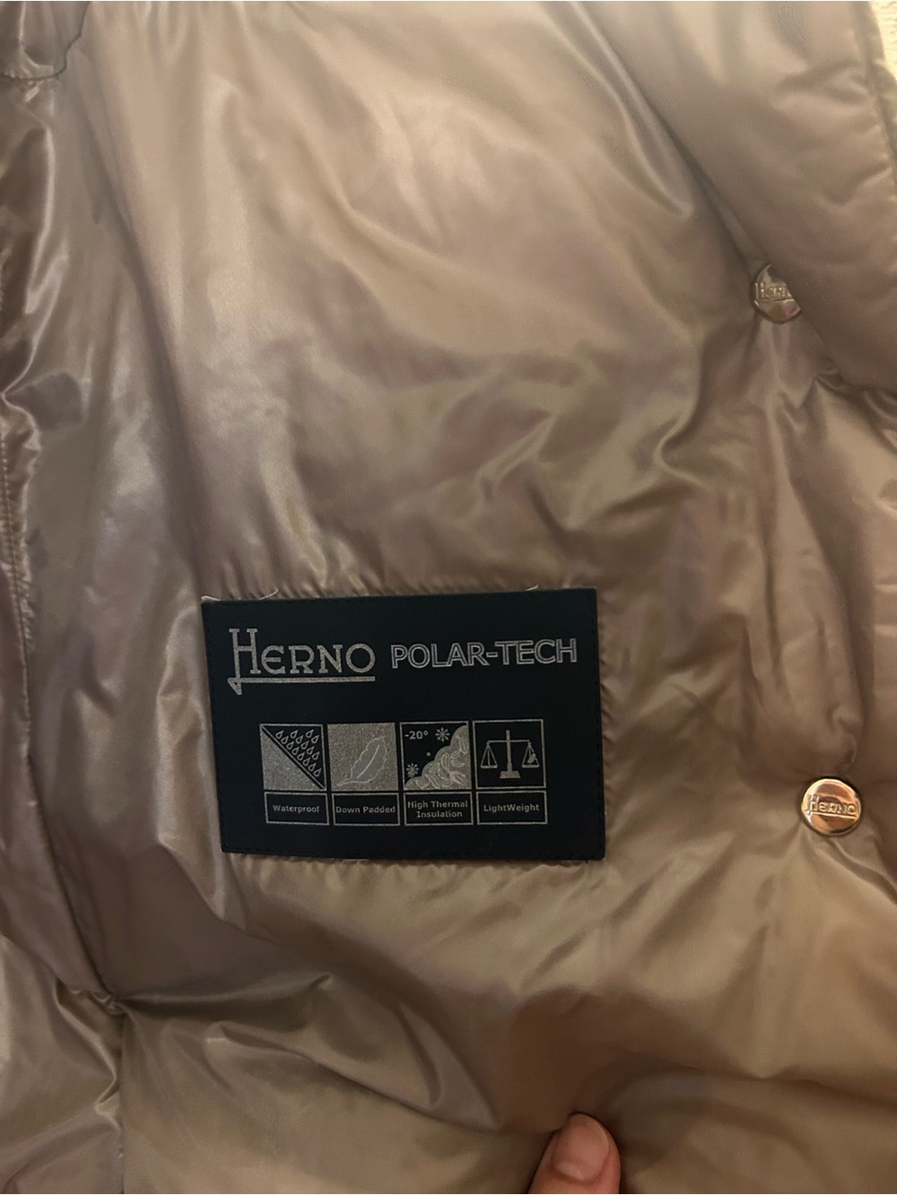 Herno Taupe Waterproof Jacket Size 40 - Picture 4 of 11